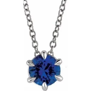 Platinum 1/4 CT Natural Diamond Solitaire 16-18" Necklace