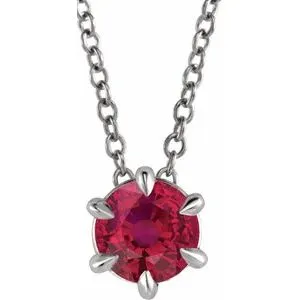 Platinum 1/4 CT Natural Diamond Solitaire 16-18" Necklace