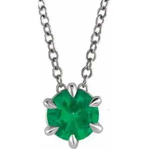 Platinum 1/4 CT Natural Diamond Solitaire 16-18" Necklace
