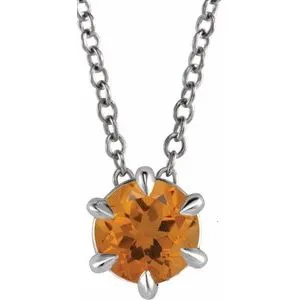 Platinum 1/4 CT Natural Diamond Solitaire 16-18" Necklace