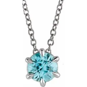Platinum 1/4 CT Natural Diamond Solitaire 16-18" Necklace