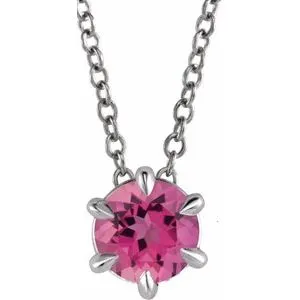 Platinum 1/4 CT Natural Diamond Solitaire 16-18" Necklace