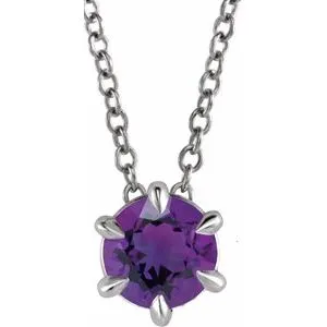 Platinum 1/4 CT Natural Diamond Solitaire 16-18" Necklace