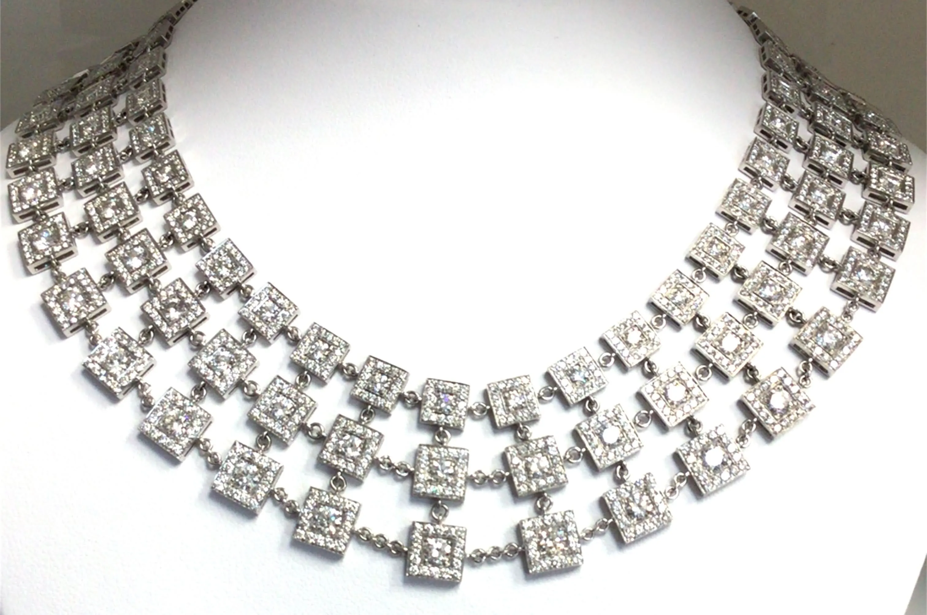 Platinum Natural Diamond 17 inch Necklace