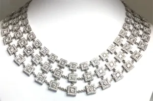 Platinum Natural Diamond 17 inch Necklace