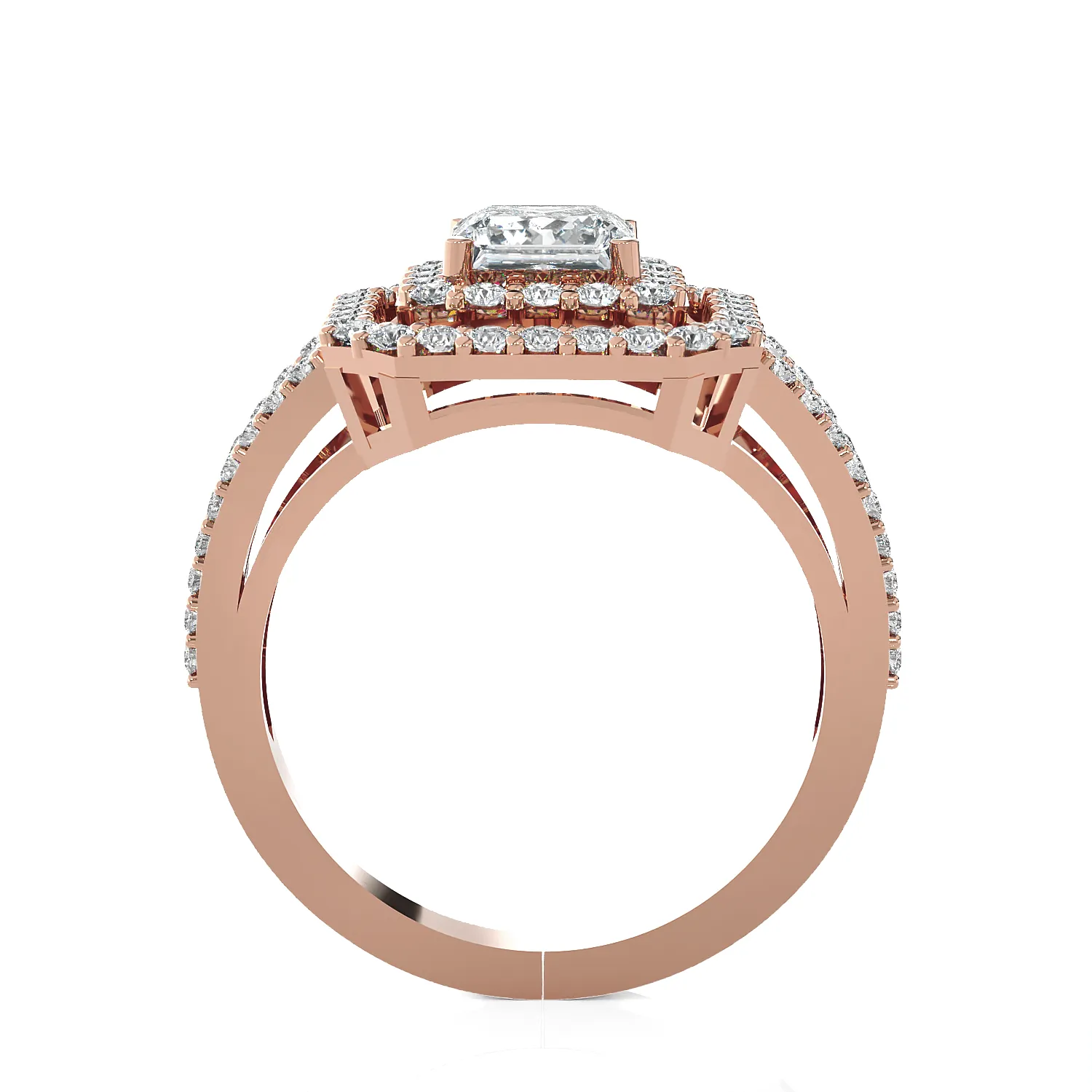 Princess-Cut Lab Grown Diamond Halo Engagement Ring