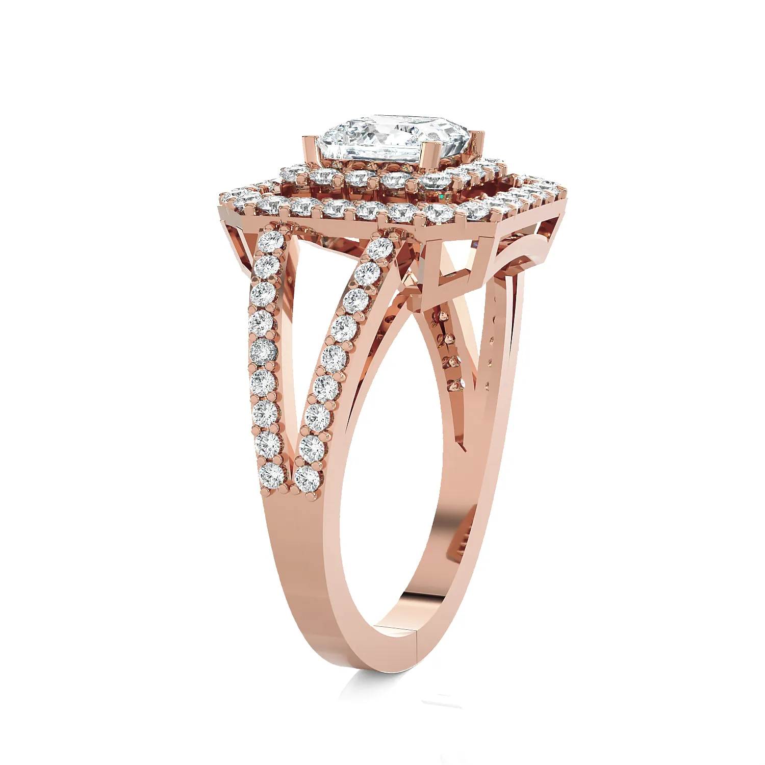 Princess-Cut Lab Grown Diamond Halo Engagement Ring