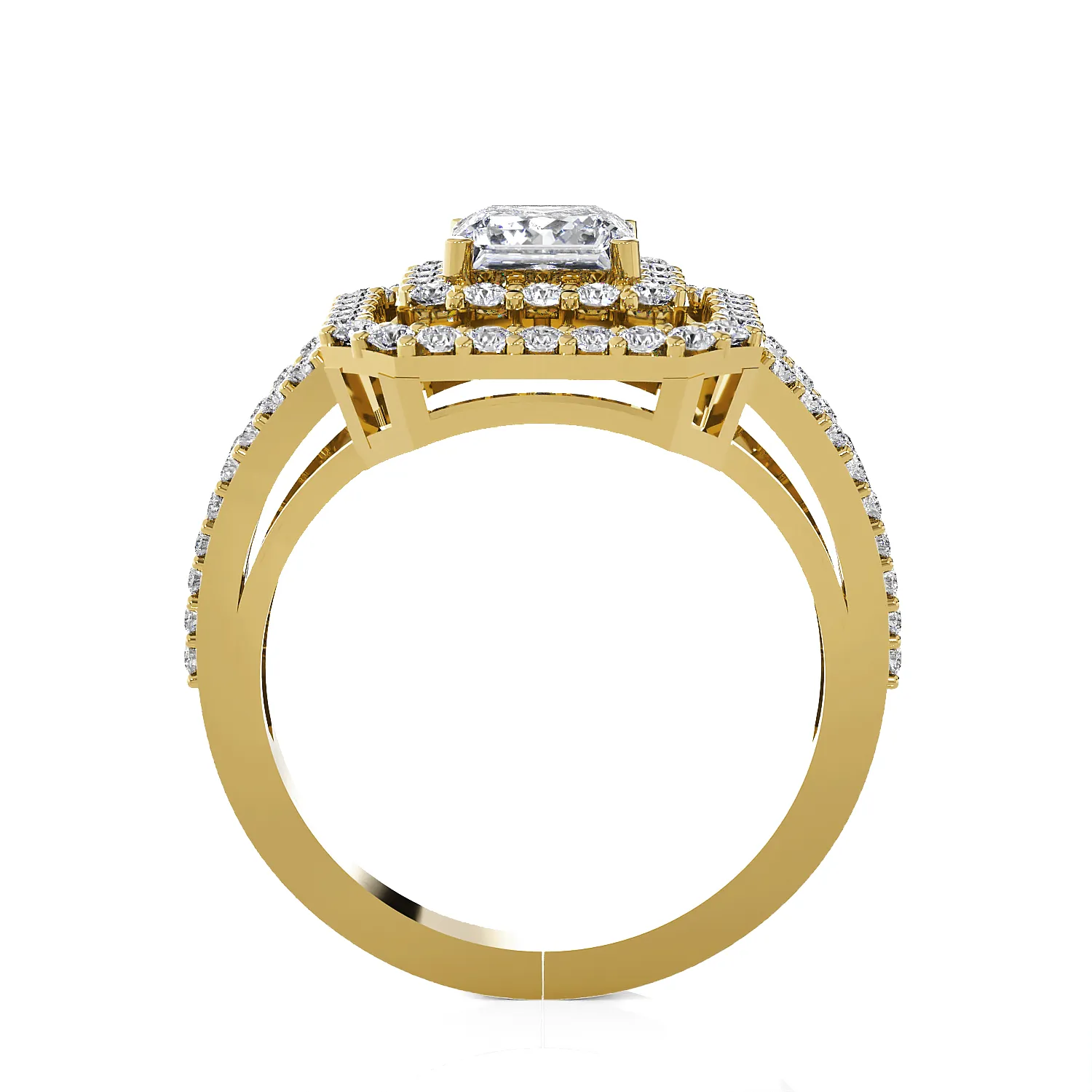 Princess-Cut Lab Grown Diamond Halo Engagement Ring