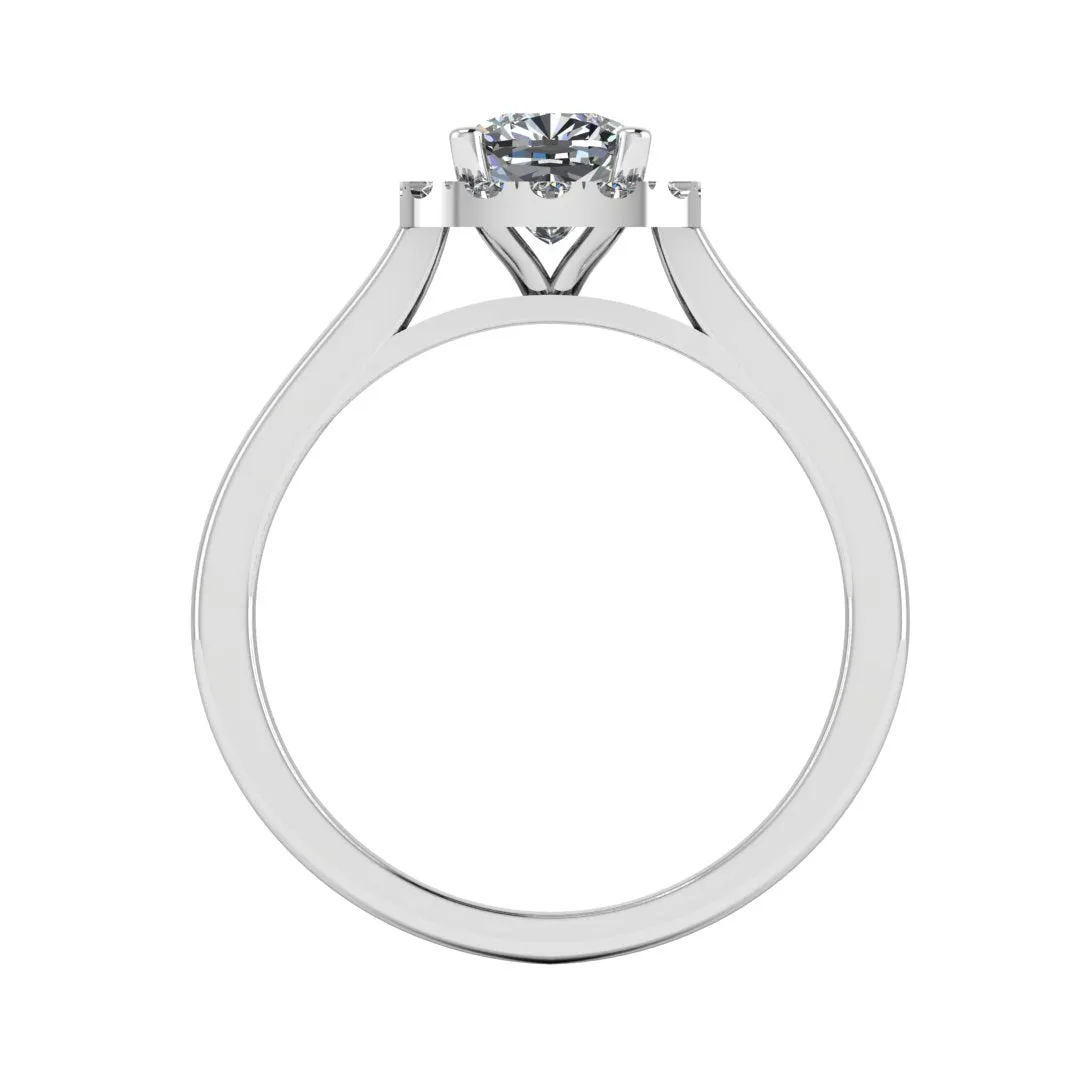 "Becky" Halo Cushion Cut Engagement Ring HACC03