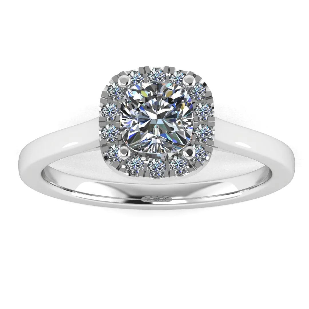 "Becky" Halo Cushion Cut Engagement Ring HACC03