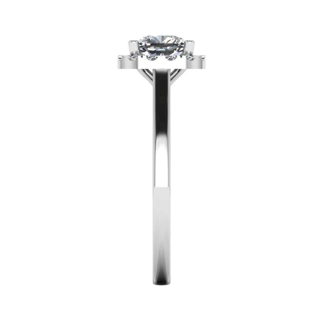 "Becky" Halo Cushion Cut Engagement Ring HACC03