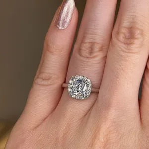 "Becky" Halo Cushion Cut Engagement Ring HACC03