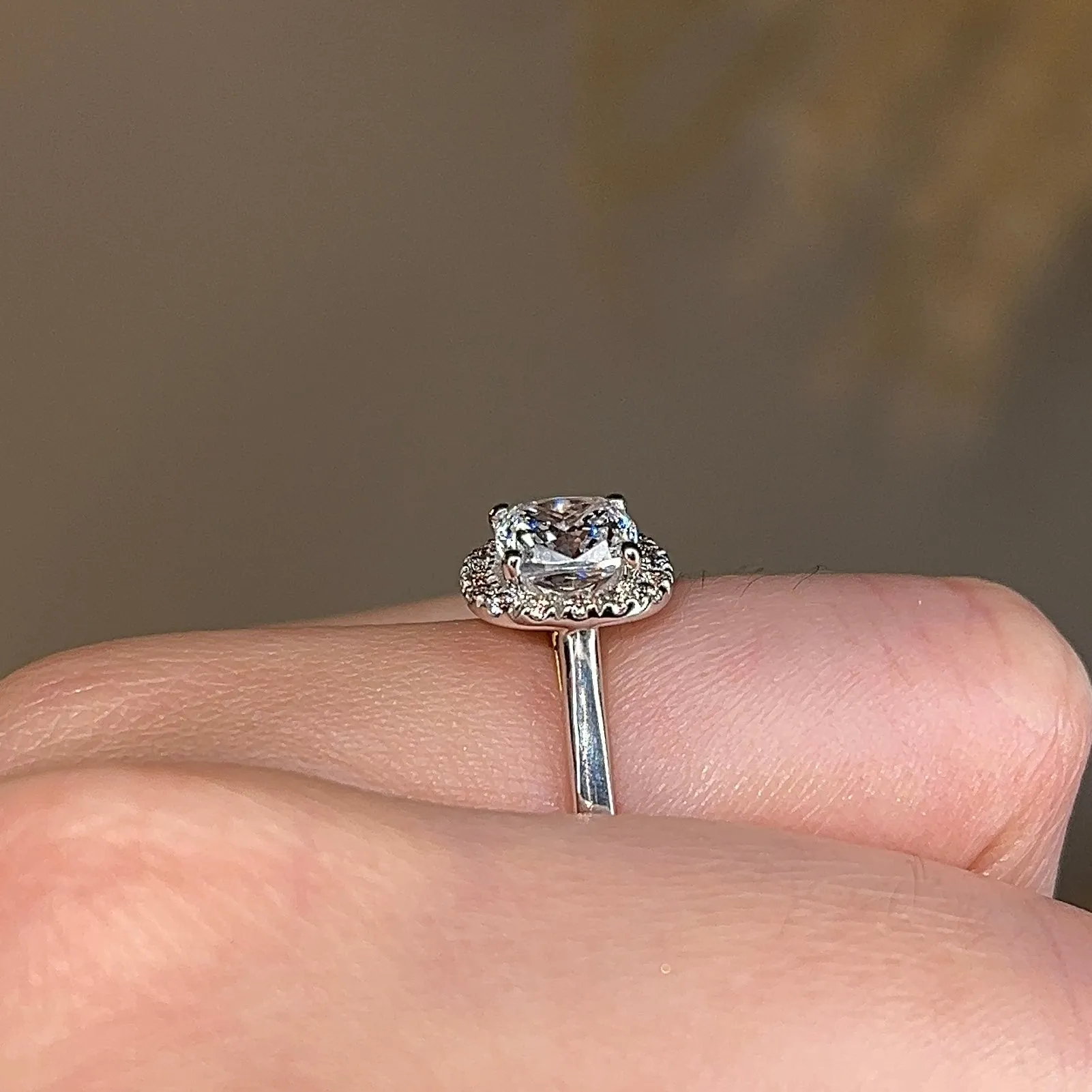 "Becky" Halo Cushion Cut Engagement Ring HACC03