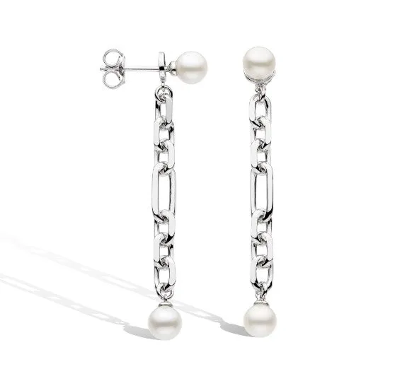 Revival Astoria Figaro Pearl Chain Link Drop Earrings