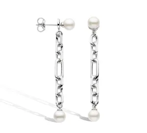 Revival Astoria Figaro Pearl Chain Link Drop Earrings