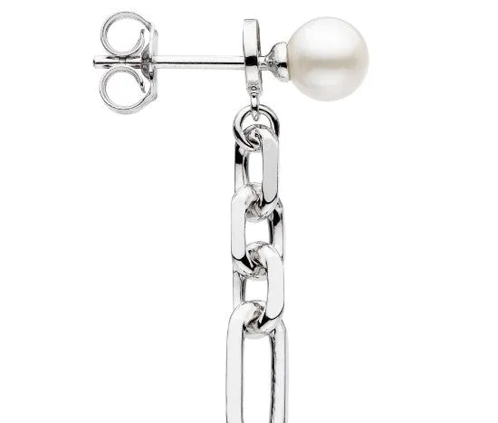 Revival Astoria Figaro Pearl Chain Link Drop Earrings