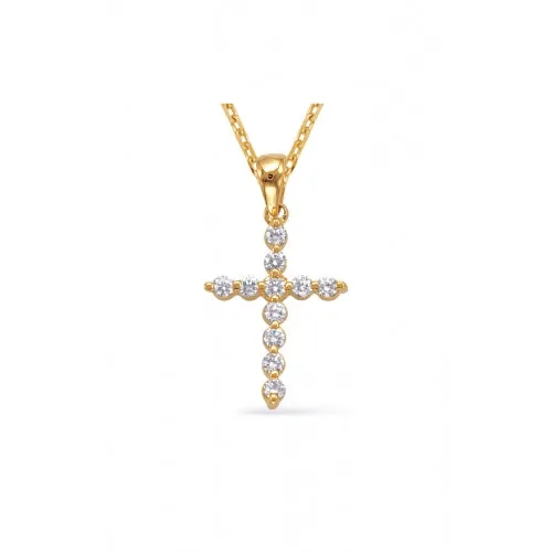 S Kashi & Sons Crosses Necklace P2680YG