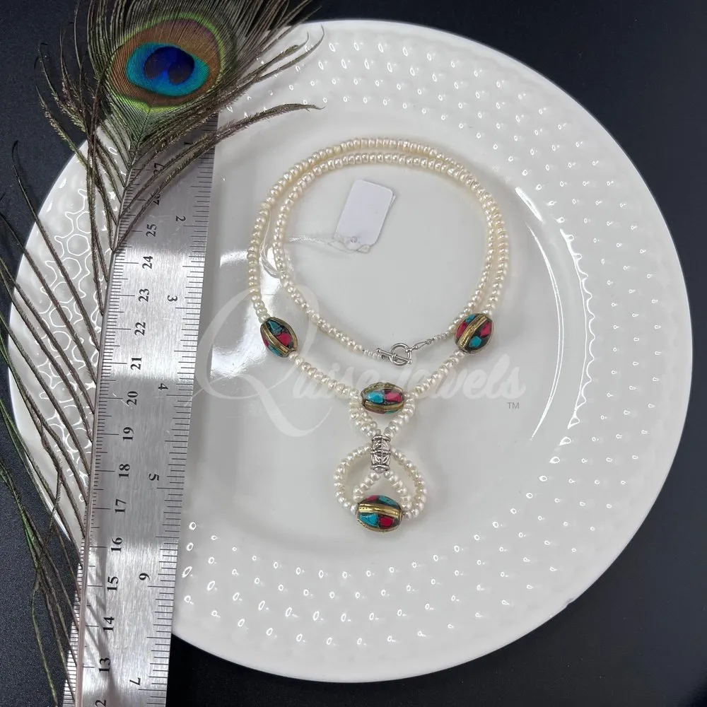 Seed Pearl and Tibetan Jewelry Set