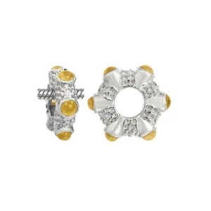 Silver & Citrine Cabochon Charm S018C