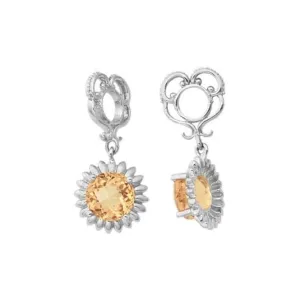 Silver & Citrine Sunflower Dangle Charm S156C