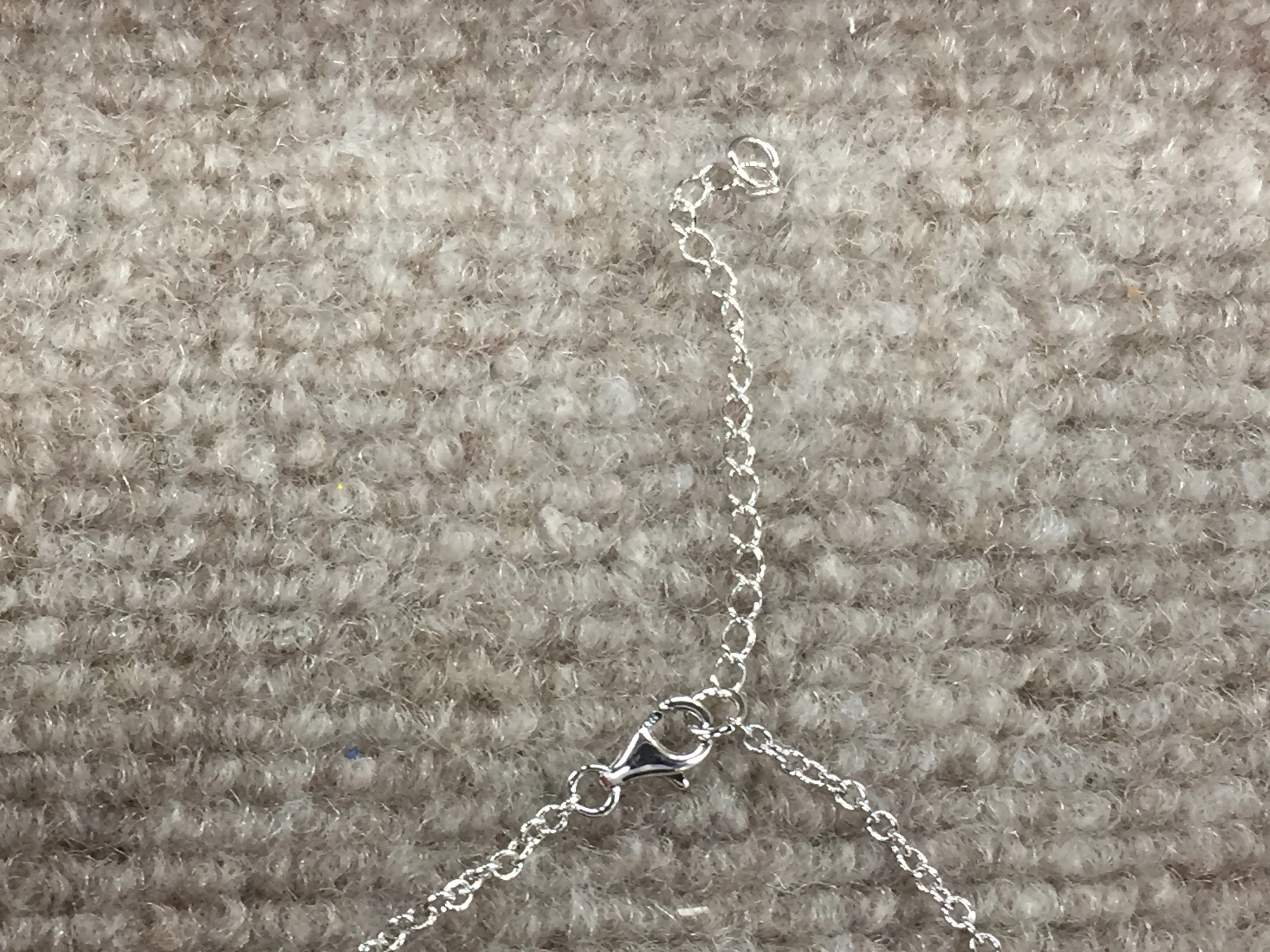 Silver Hugs And Kiss Diamond Necklace