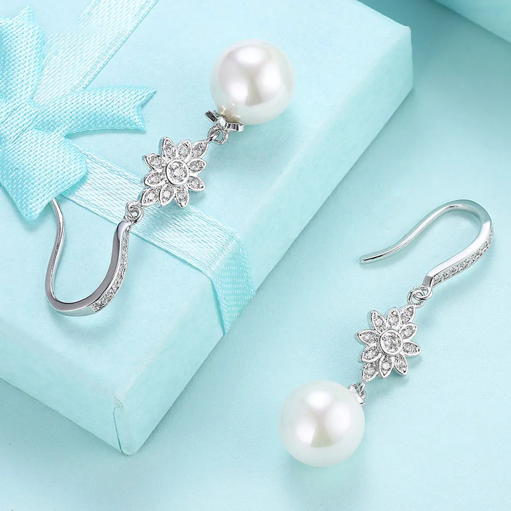 SKMEI LKN013 Pearl Drop Flower Earrings for Ladies