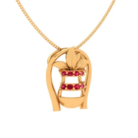 Sleek 22k Gold Kalash Pendant Jewellery By Pc Chandra