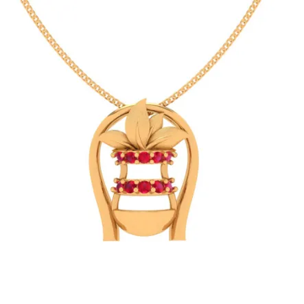 Sleek 22k Gold Kalash Pendant Jewellery By Pc Chandra