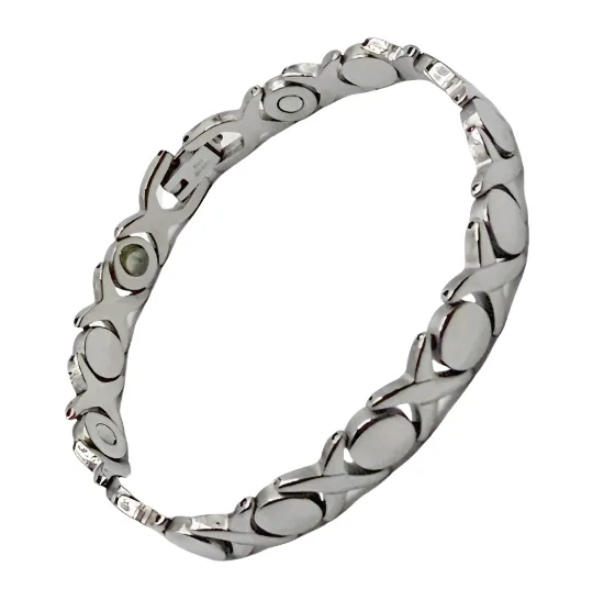 Stainless Steel Magnetic X And O Bracelet