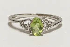 Sterling Silver Created Peridot Ring