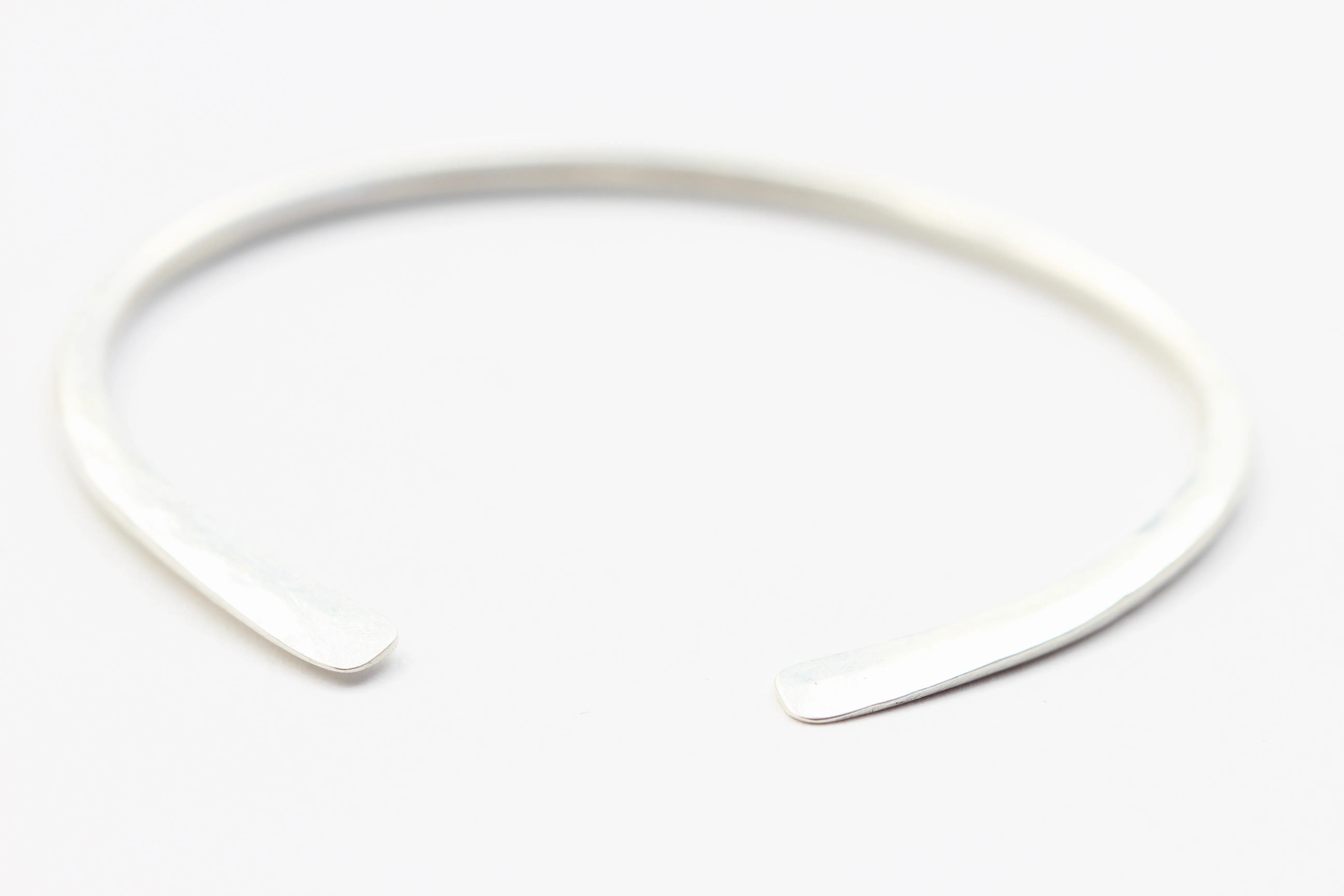 Sterling Silver Cuff Bracelet - Side Hammered
