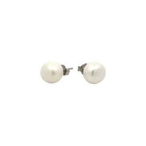 Sterling Silver Freshwater Pearl 8-9 mm Stud Earrings
