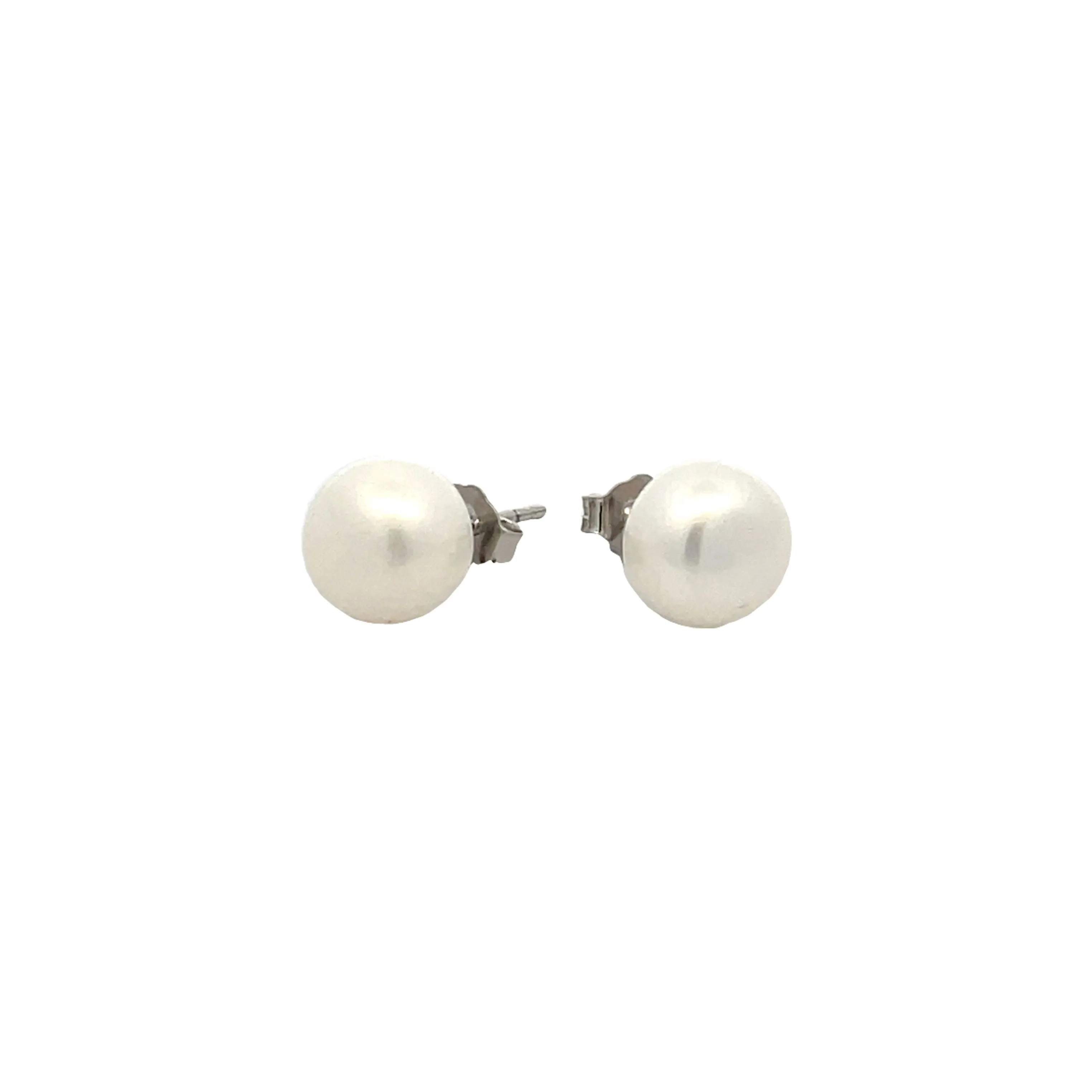 Sterling Silver Freshwater Pearl 8-9 mm Stud Earrings