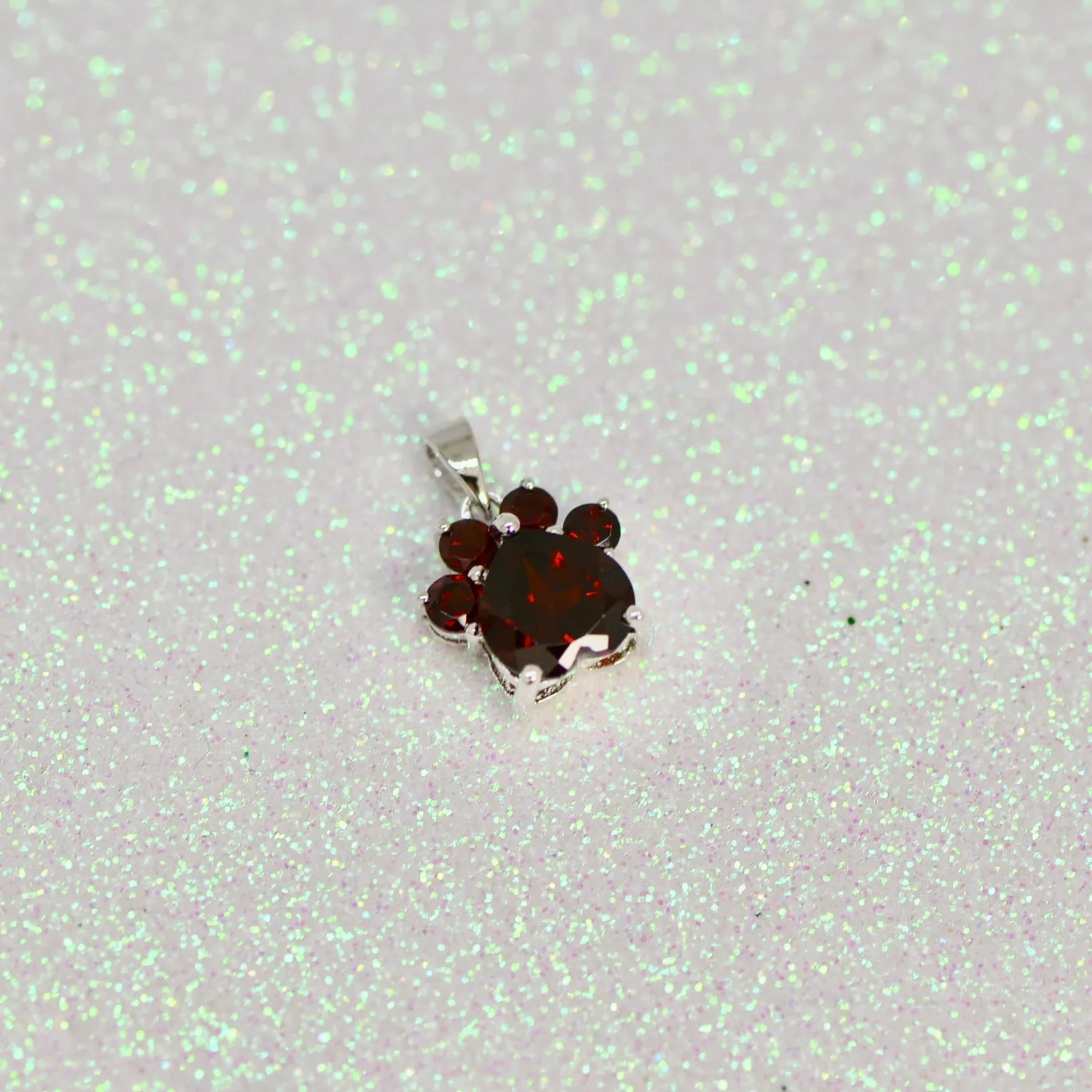 Sterling Silver Gemstone Paw Pendants