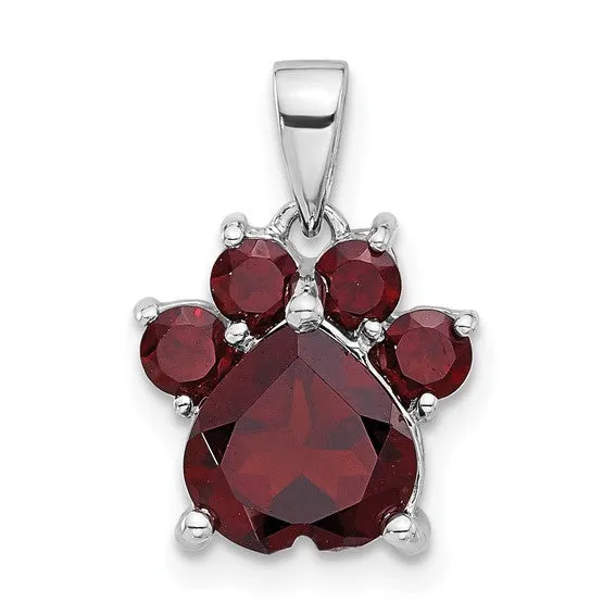 Sterling Silver Gemstone Paw Pendants