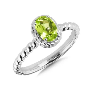 STERLING SILVER PERIDOT RING