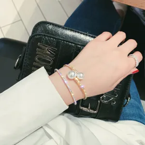 Super flash full diamond pearl bracelet