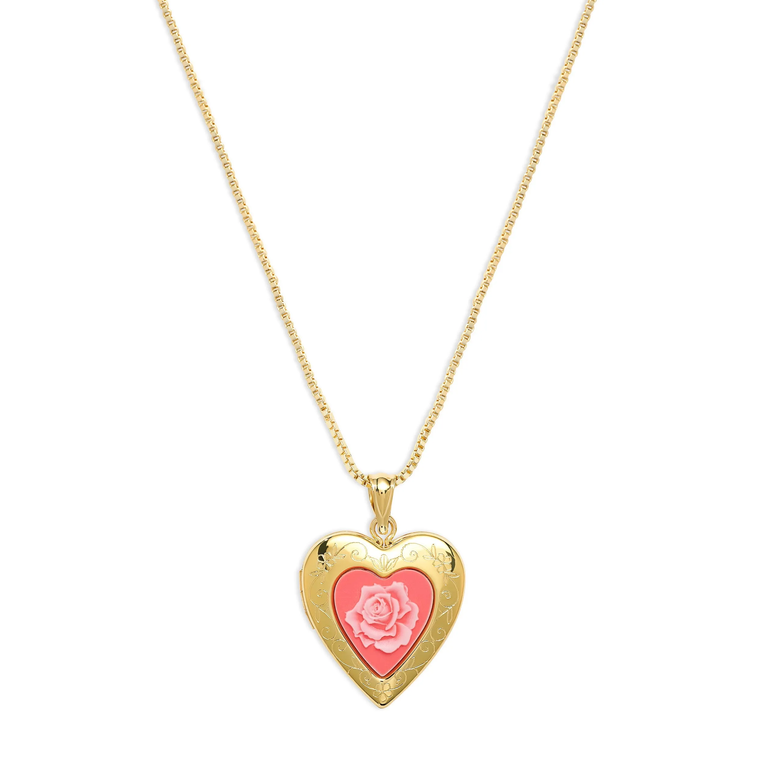 THE PINK ROSE PHOTO LOCKET NECKLACE