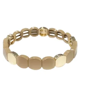 Tile Bracelet- Round Taupe