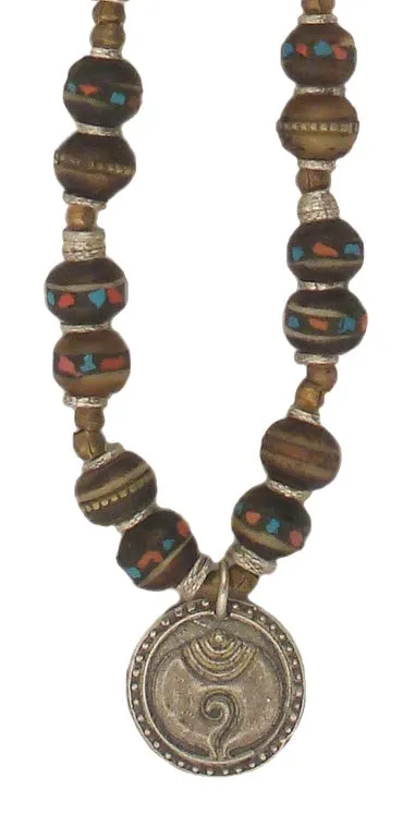 TOLTEC GYPSY - "BENIN" Burmese Coin and Prayer Bead Necklace