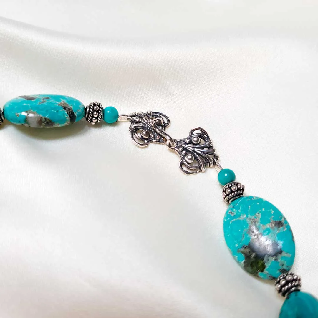 Turquoise, Coral & Jade Necklace