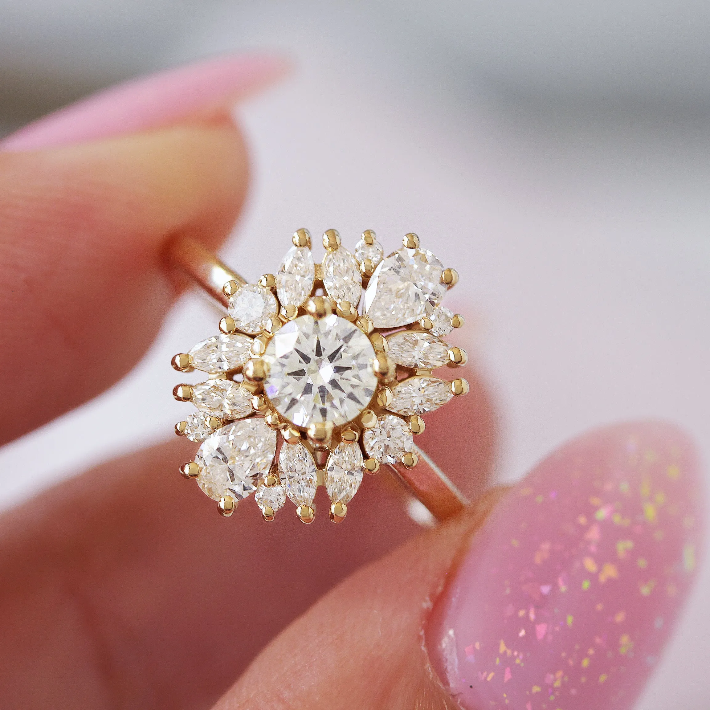 Unique Diamond Engagement Ring, "Odisea"