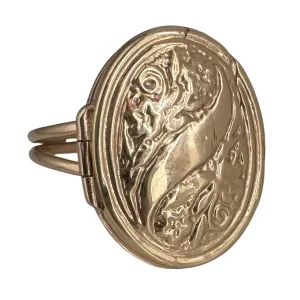 V I N T A G E // for memories and spells / 10k yellow gold locket ring / size 4.75 to 5