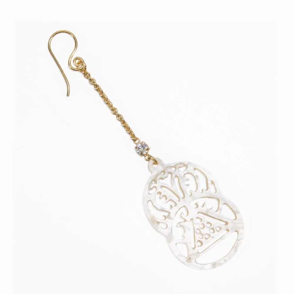 Vesica Pisces Mother of Pearl Jeweled Earrings - Price Per 2