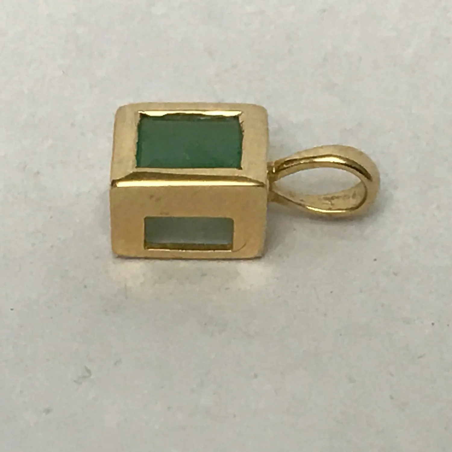 Vintage Emerald Pendant. 14K Gold. May Birthstone. 20th Anniversary Gift. Appraised.