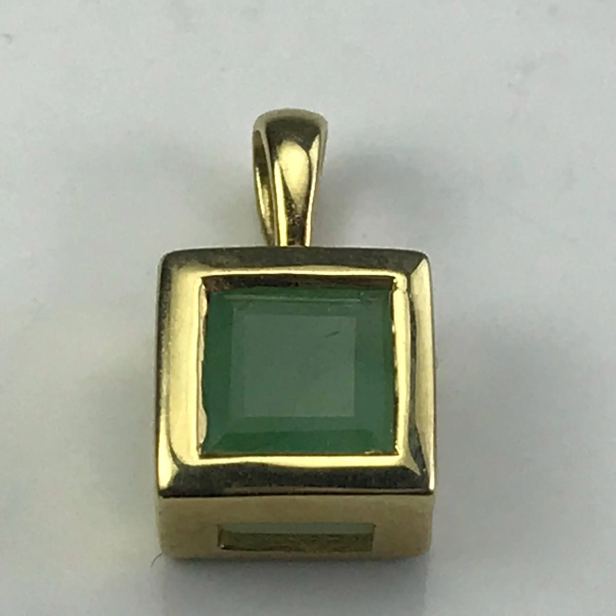 Vintage Emerald Pendant. 14K Gold. May Birthstone. 20th Anniversary Gift. Appraised.