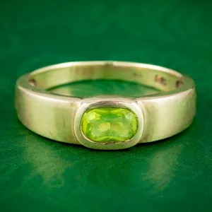 Vintage Peridot Band Ring 0.35ct Peridot