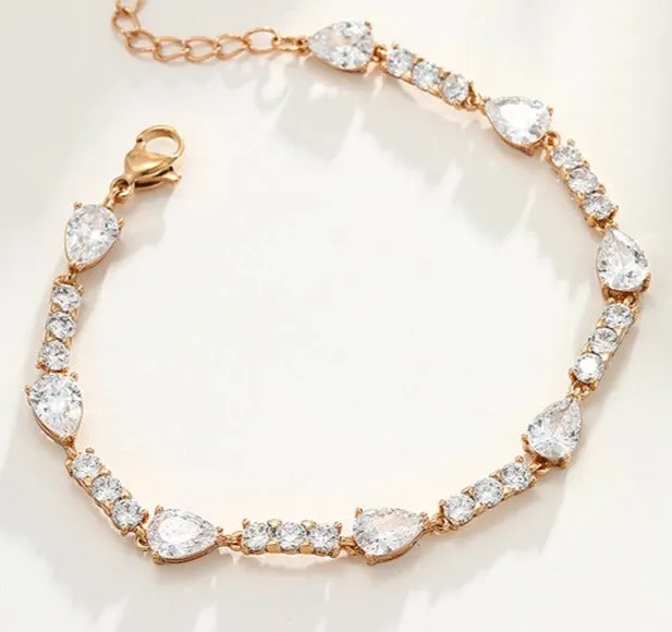Water drop stitching bracelet ins niche design high-end simple micro-embellished light luxury temperament