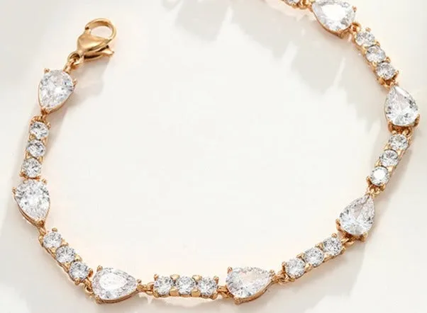 Water drop stitching bracelet ins niche design high-end simple micro-embellished light luxury temperament