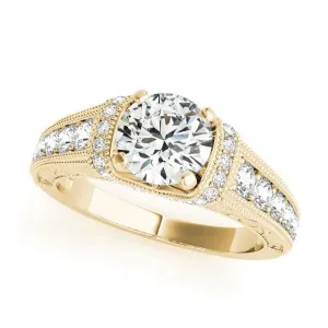 Yellow Gold Vintage Inspired Diamond Engagement Ring Mounting